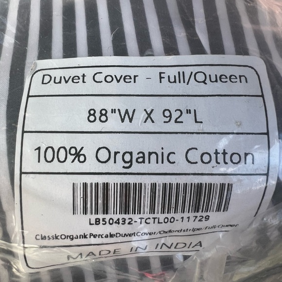 Quince Classic Organic Percale Duvet Cover Queen - Picture 4 of 4